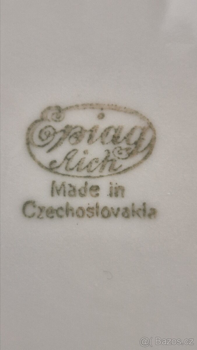 Servírovací talíř s uchy, oušky - modré květy - 4