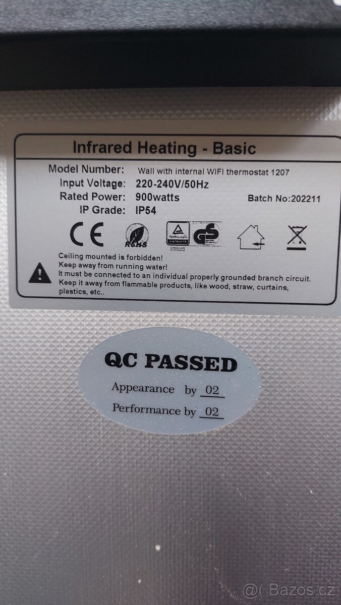 Infračervený panel 900w - 4