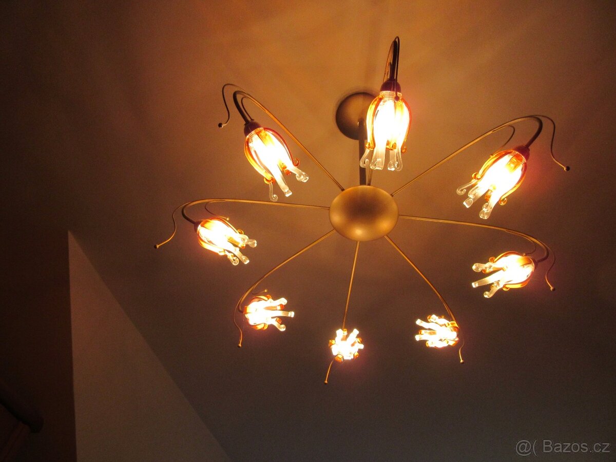 Lustr se skleněnými květy - 4