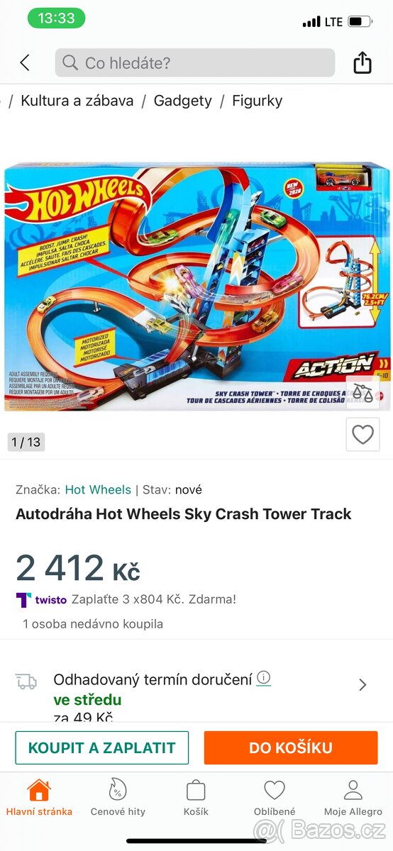 Hotwheels dráha Sky crash tower track - 4