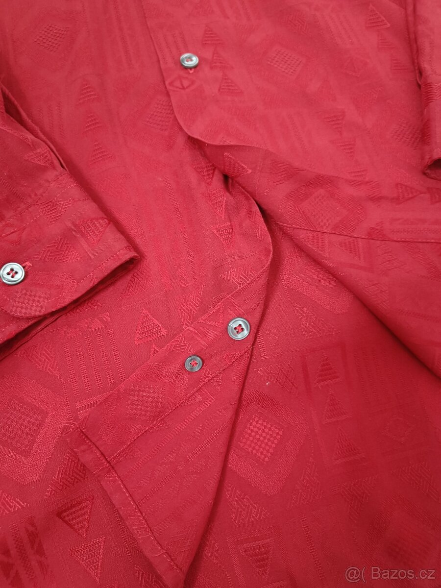 Pánská malinová vintage košile XL - 4