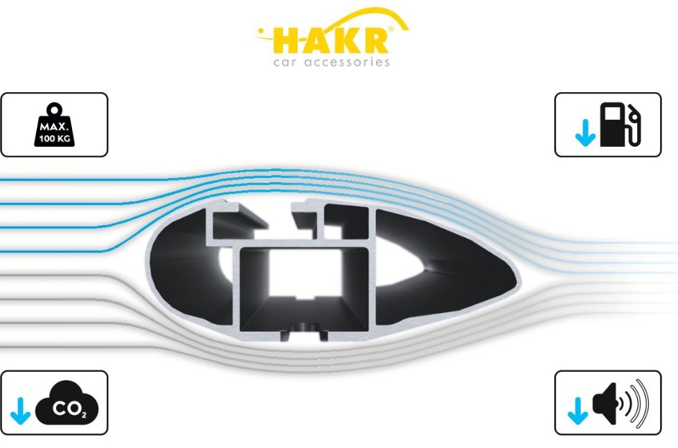 Střešní nosiče Hakr Wing profile black Kia Hyundai - 4