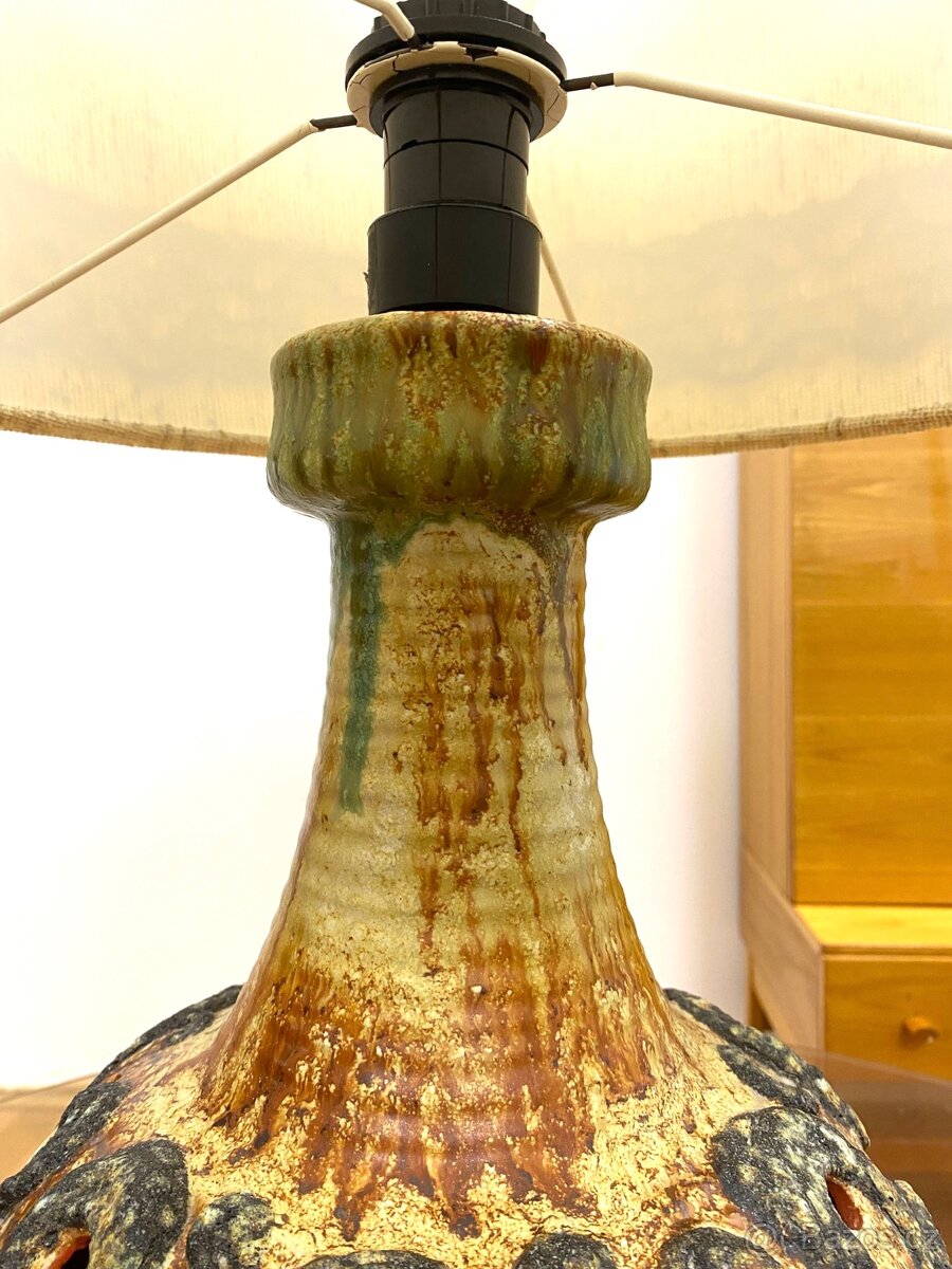 Retro velká lampa 70. léta keramika - 4