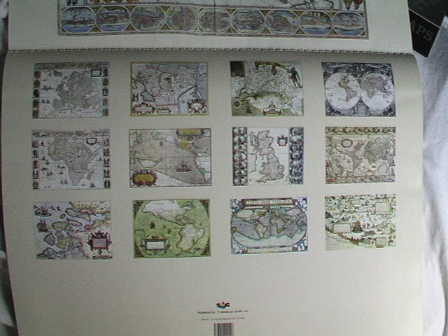 Nástěnné kalendáře staré antické mapy - pro sběratele 3ks - 4