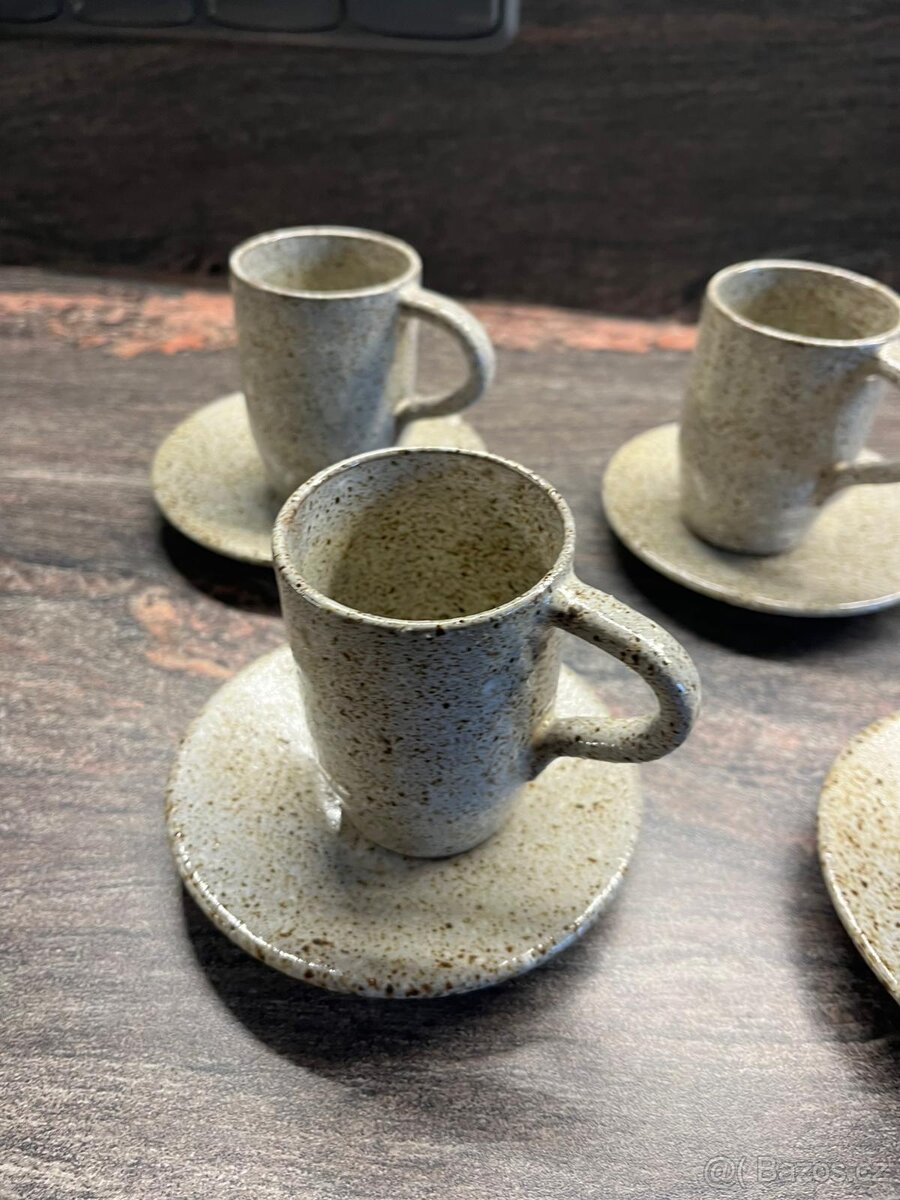 Keramické podšálky s hrníčky 4ks - 4