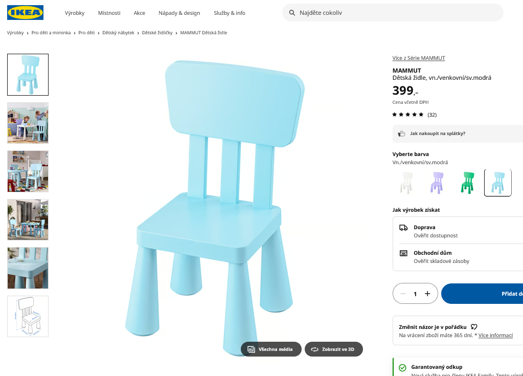 Dětská židle MAMMUT Ikea, sv.modrá - 4