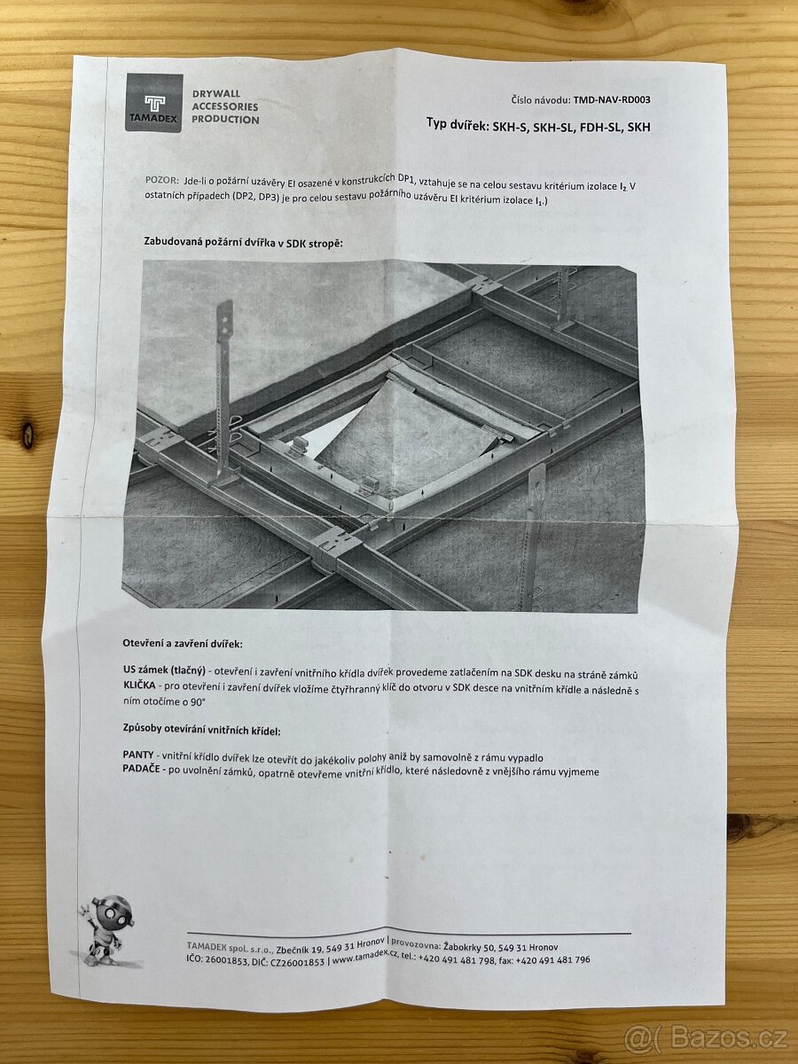 Revizní dvířka protipožární - TAMADEX - 4