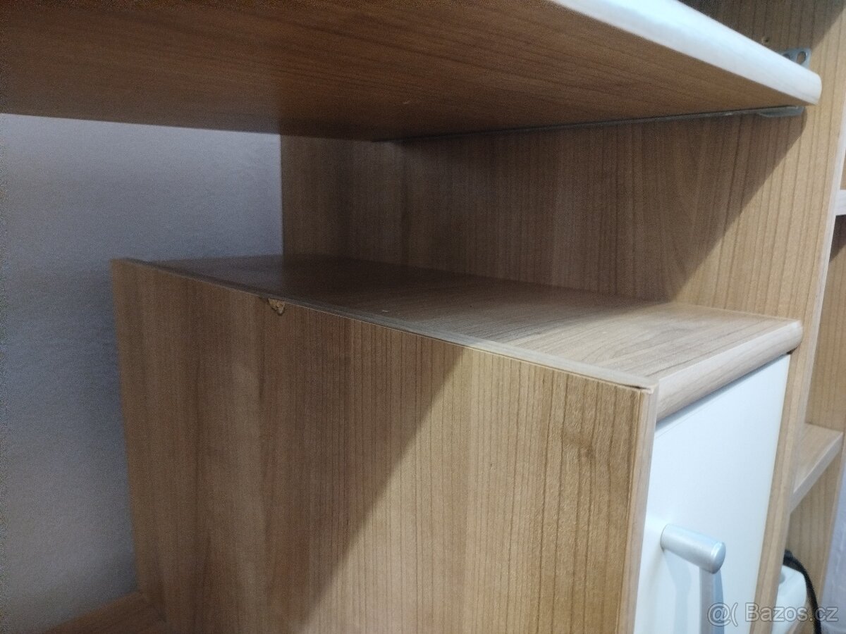 Psací stůl, komoda, dva stolky- regály - 4