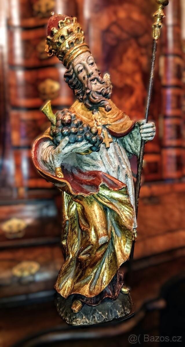 BBAROKNÍ sv. Urban - patron vinařů - mistrovská dřevořezba - 4