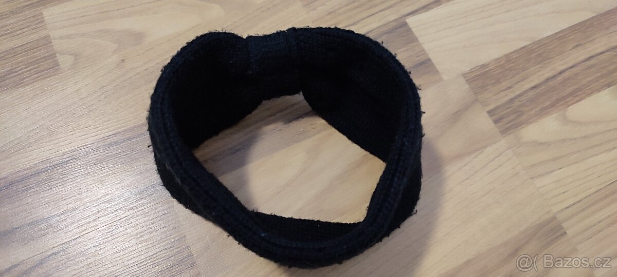 Zimní čelenka s perlami, černá - 4