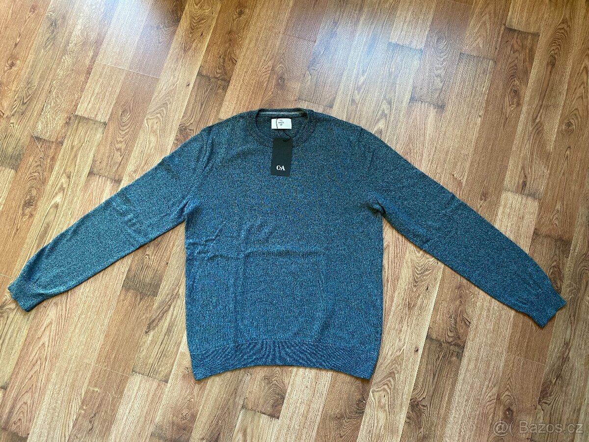 Nový pánský svetr C&A - L, modro-šedý - 4