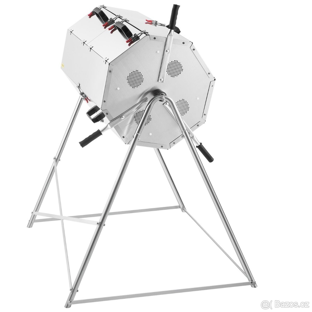 Nerezový otočný kompostér - 270l, dvoukomorový - 4