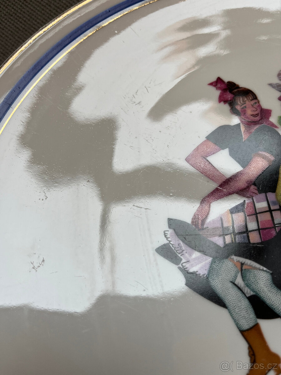 Závěsný talíř Tanec Polka 29 cm, Cmielow Polsko - 4