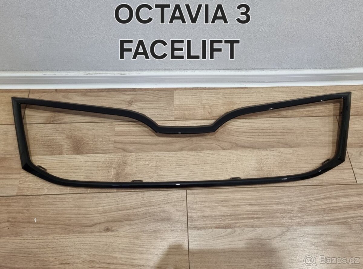 PREDNI MASKA OCTAVIA 3 / 3FL / 4 RAMECEK GRILU MASKY CERNY - 4