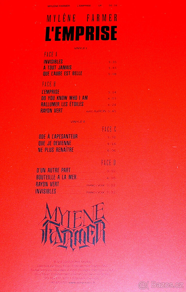 2LP Mylene Farmer : L´emprise, P 2022, poslední řadovka - 4