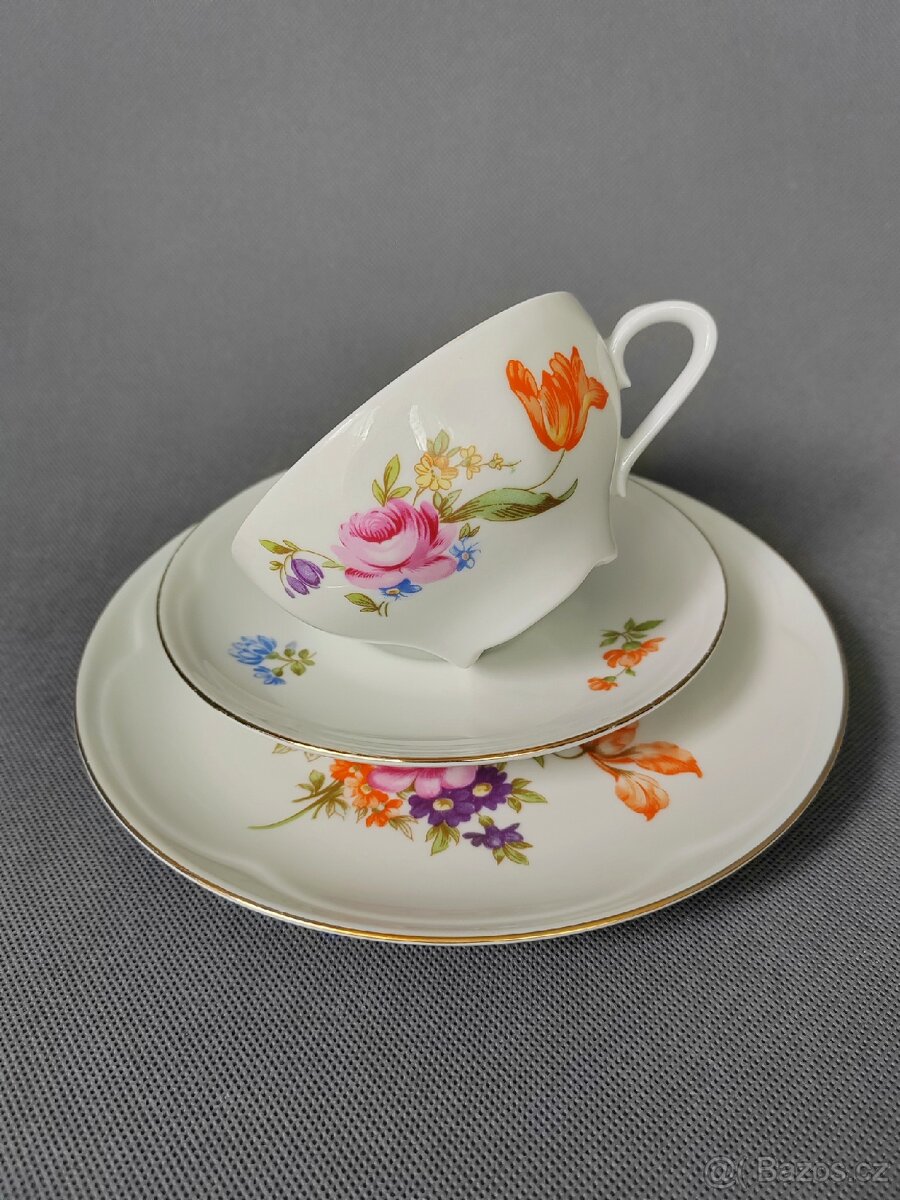 Krásné porcelánové trio Jlmenau Graf von Henneberg - 4