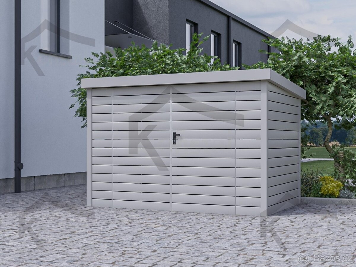 Moderní přístřešek na popelnice 3x1m - 4