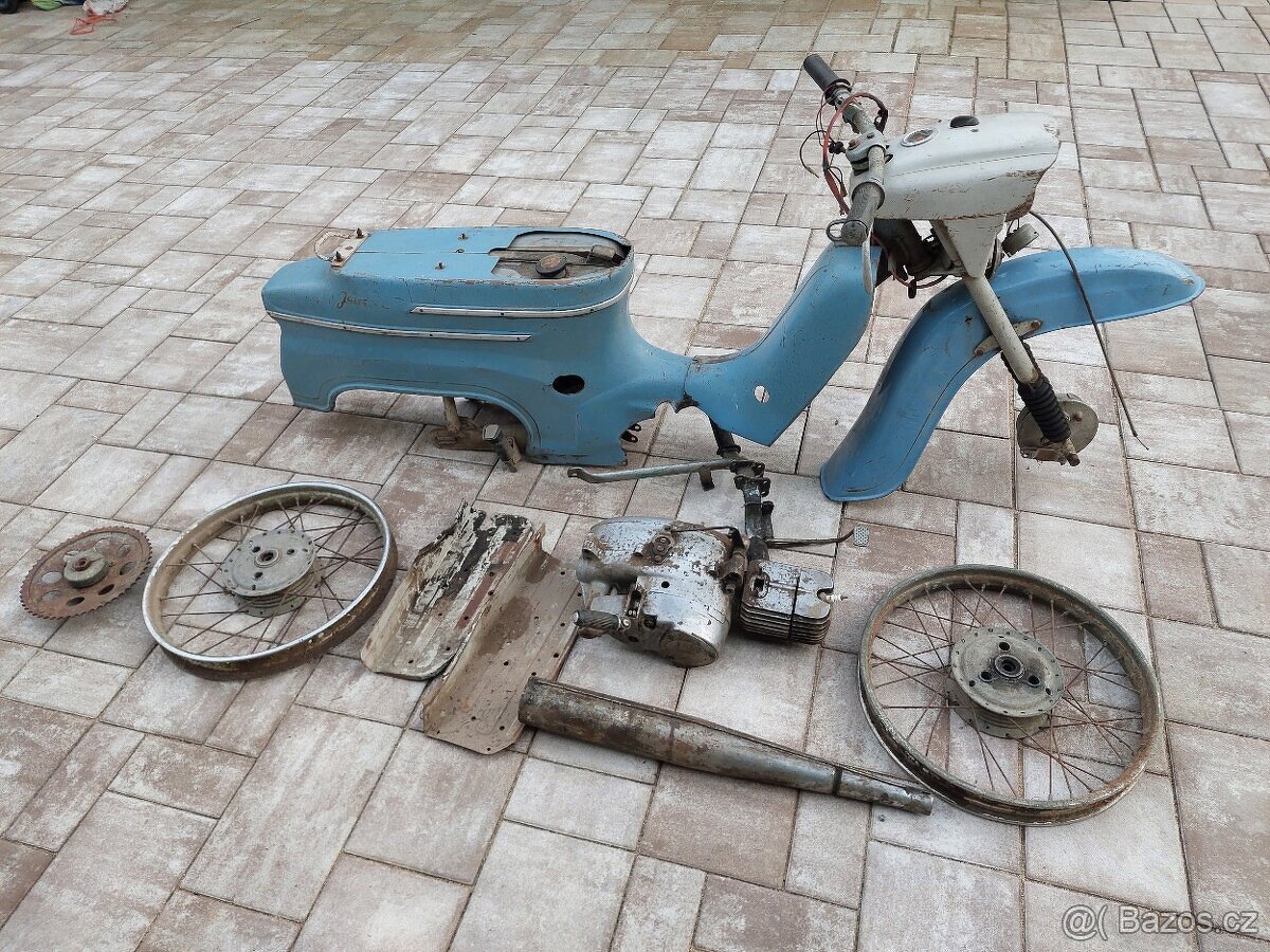 Jawa 50 pionyr - typ 20, puvodni lak, holubi modr - 4