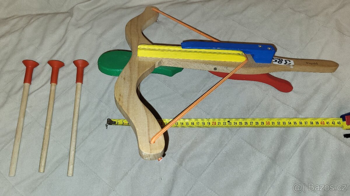 Dětská dřevěná kuše s šípy - 4