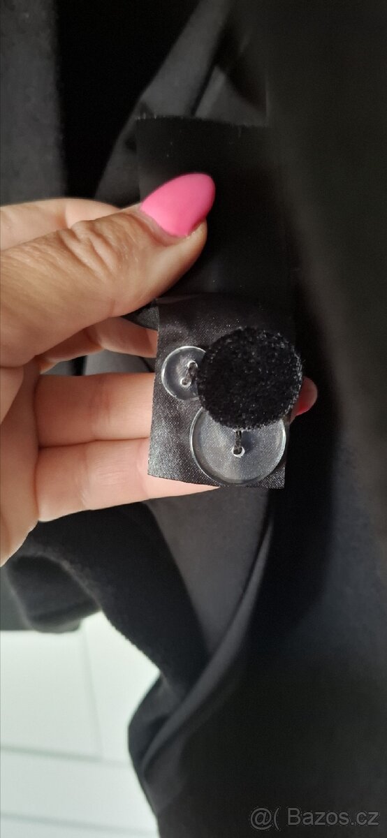 Dámský zimní kabát,elegantný,černý s odepínatelnou kožešinou - 4