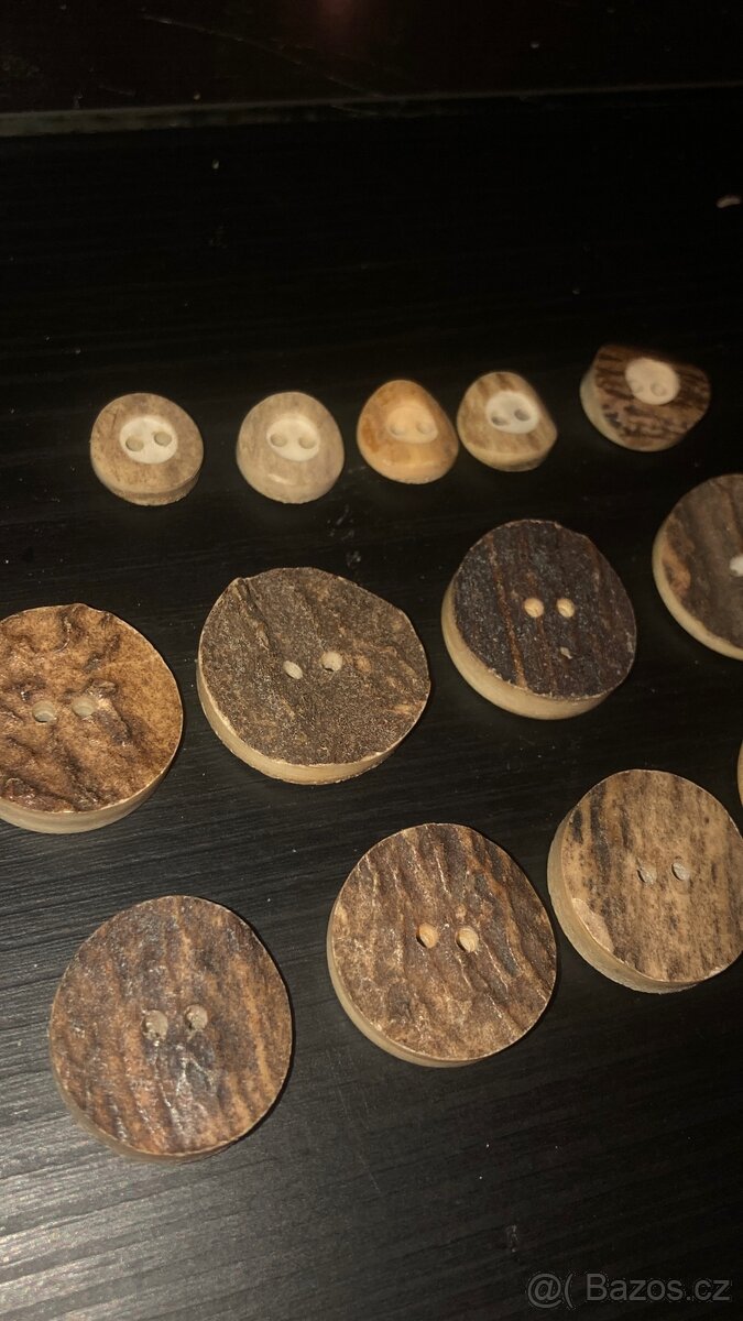 13ks ručně dělané knoflíky z paroží, přírodní knoflíky - 4