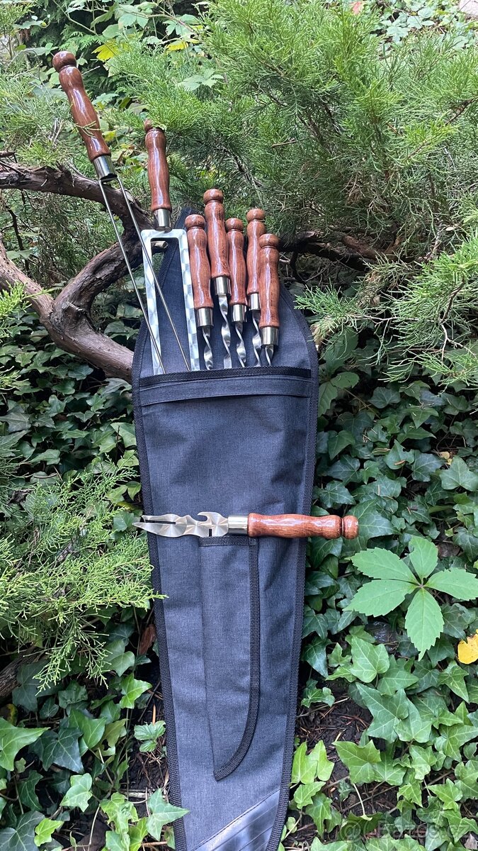 Sada špízů v pouzdře s vidličkou a dvojitými špízy - 4