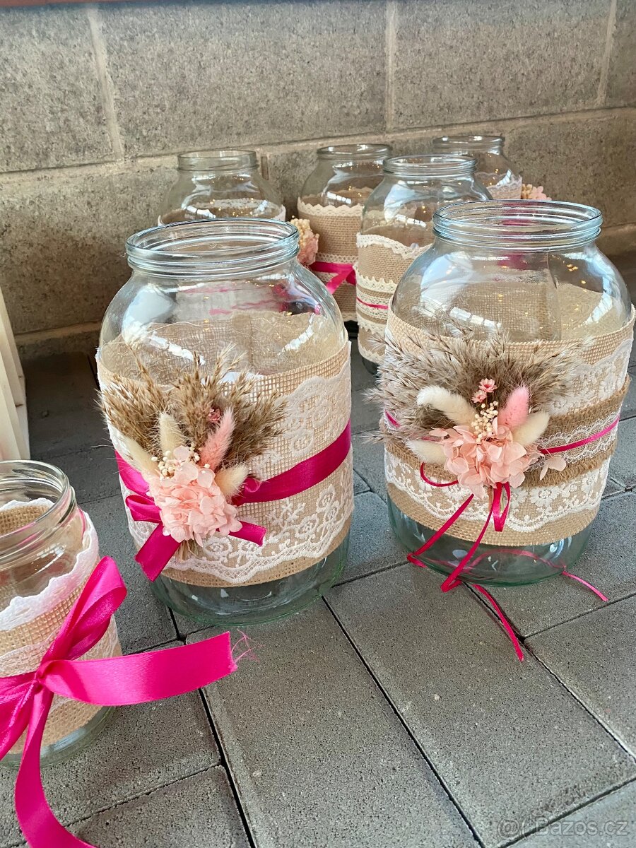 Výzdoba svatby - růžová, pro 50 lidí - 4