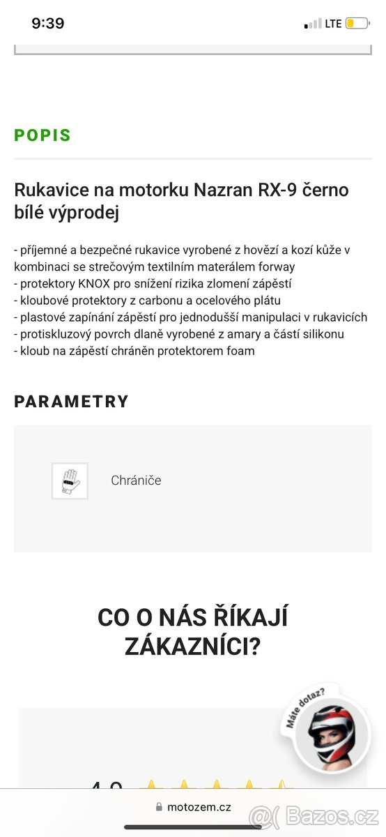 Rukavice Nazran racing velikost S - 4