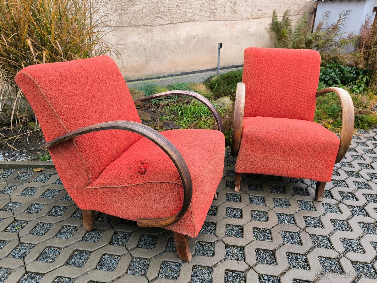 Starožitná Art Deco křesla "C" - Jindřich Halabala - 4