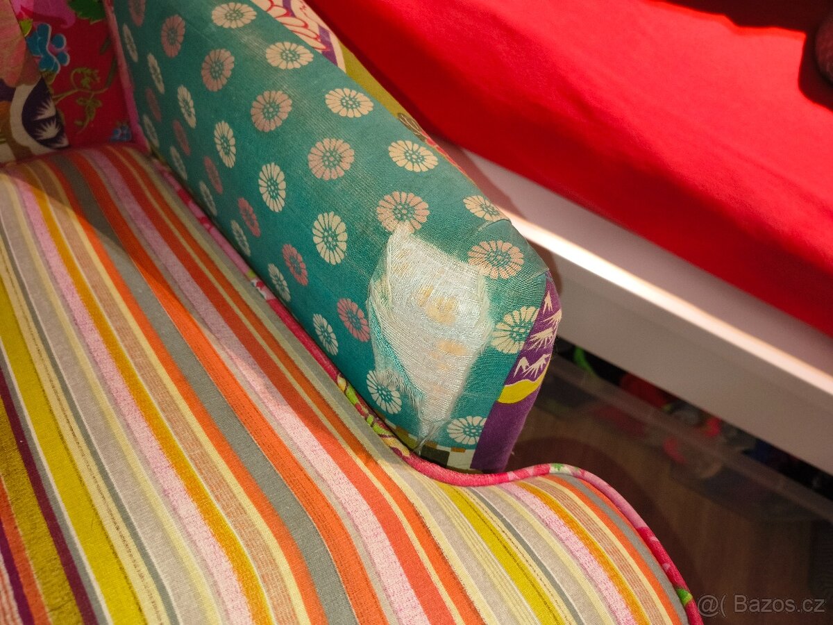 Krásné patchwork křeslo, ušák - 4