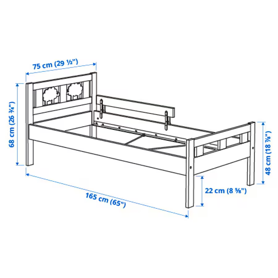 Dětská postel IKEA Kritter, rošt + matrace - 4