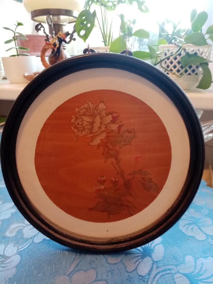 RETRO DEKORACE - porcelán, ruční malba na dřevo - 4