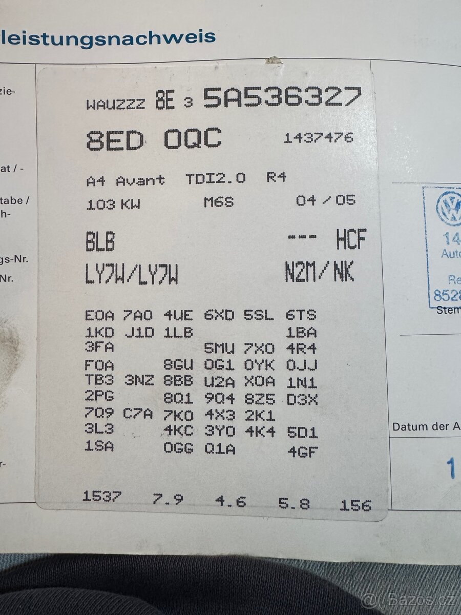 Audi a4 b7 2.0tdi 103kw BLB LY7W - 4