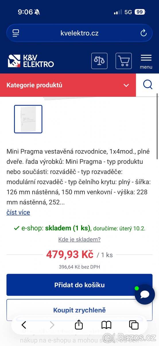 Rozvodnice pod omítku Schneider Electric Mini Pragma 4R - 4