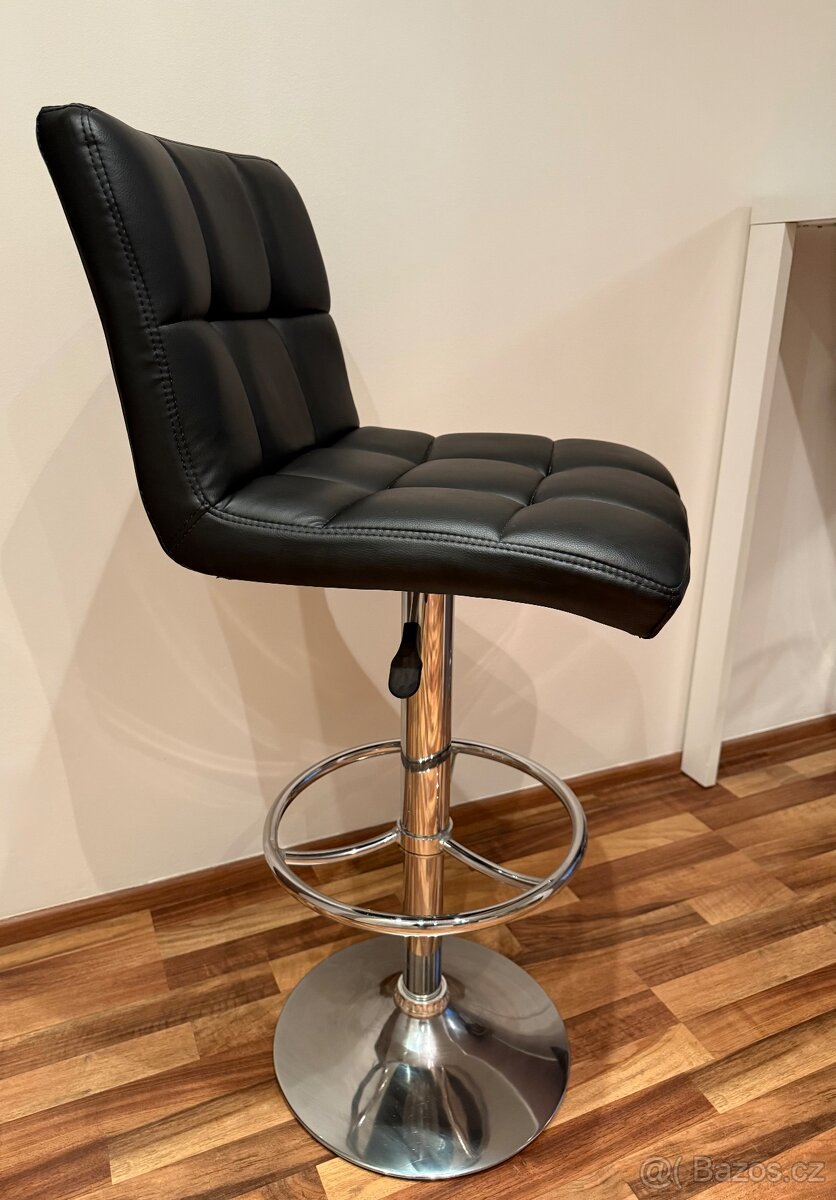 Bílý barový stůl a 2 černé židle - moderní set - 4