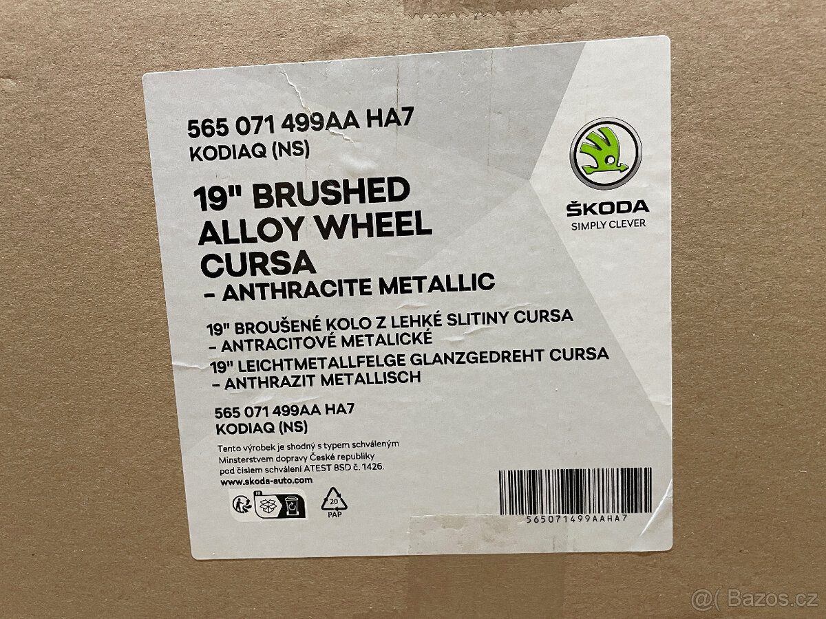 ALU ŠKODA KODIAQ II CURSA 7,5 x R19 ET40 antracitové leštěné - 4