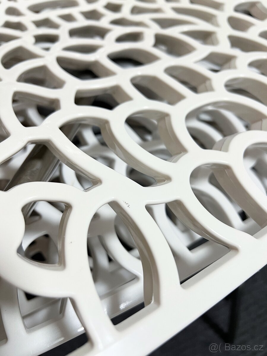 Set 4x bílá designová jídelní židle - plast/kov - 4