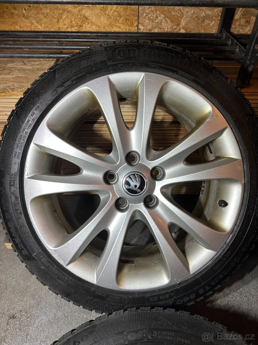 ALU Kola ŠKODA 5x112 R17 TRIFID Zimní Pneu 225/45/17 - 4