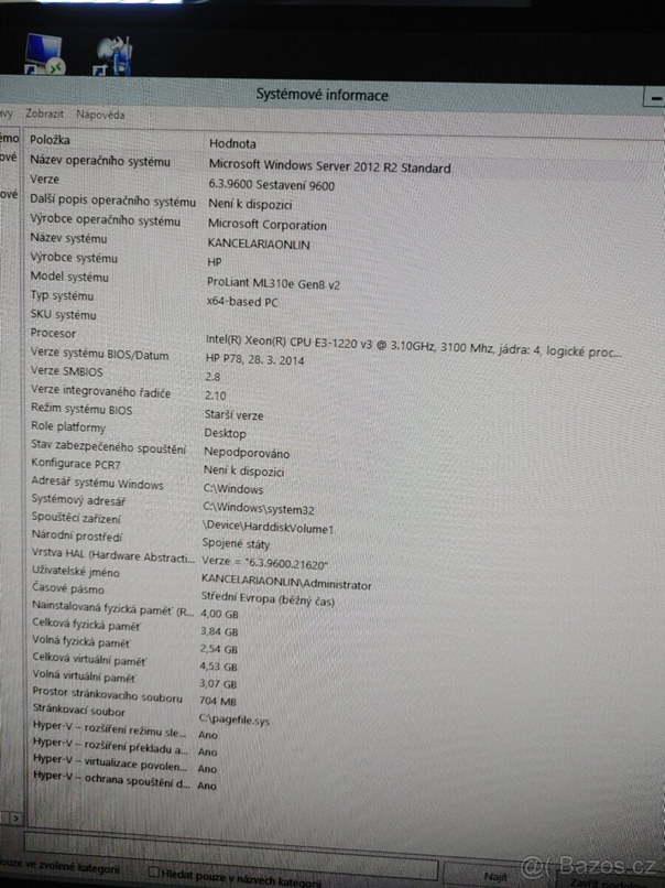 HP Proliant Ml310e Gen8 v2 s Windows server 2012 R2 --4x 1TB - 4