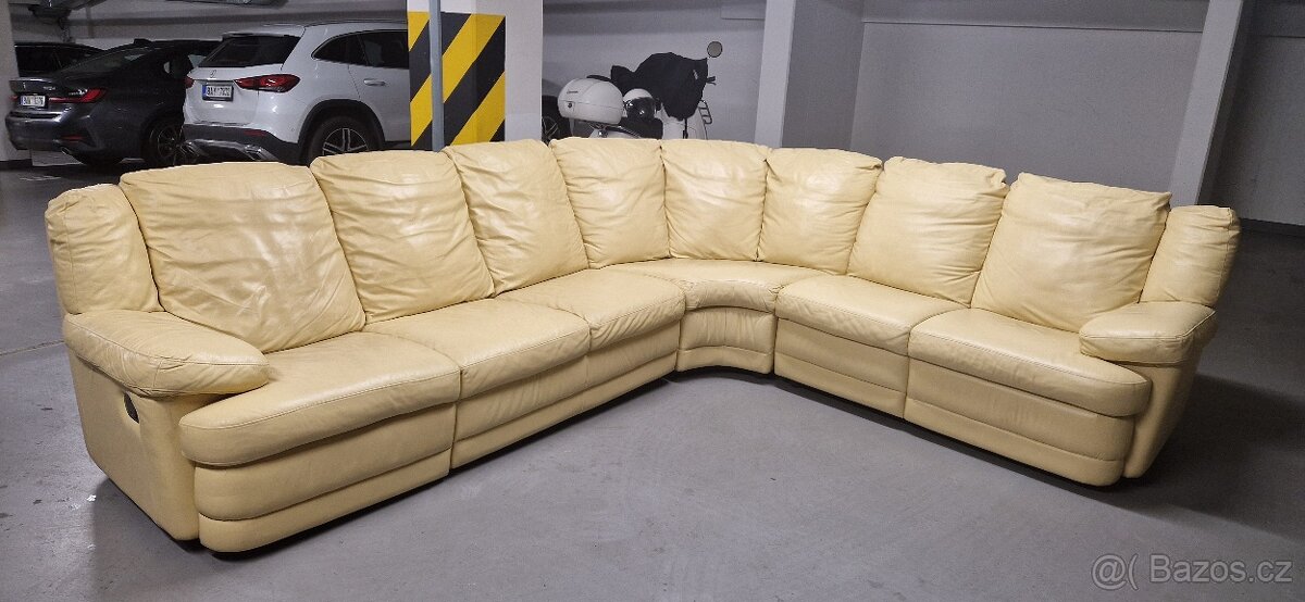 Gauč rohový kožený 295×265 cm - 4