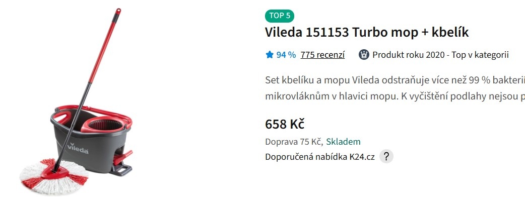 Mop Vileda Turbo + kbelík - 4