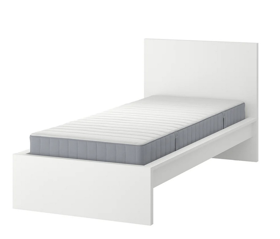 IKEA MALM postel s roštem,pružinová matrace, 2x zásuvka - 4