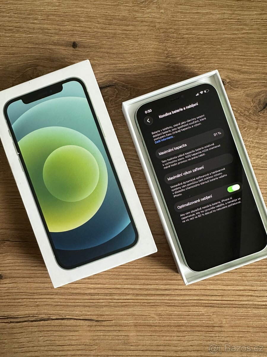 Apple iPhone 12 64GB Zelený Stav: A Baterie: 91% - 4