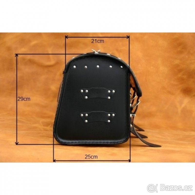 Kožený kufr - válec na chopper 50cm typ 13A,B,C - 4