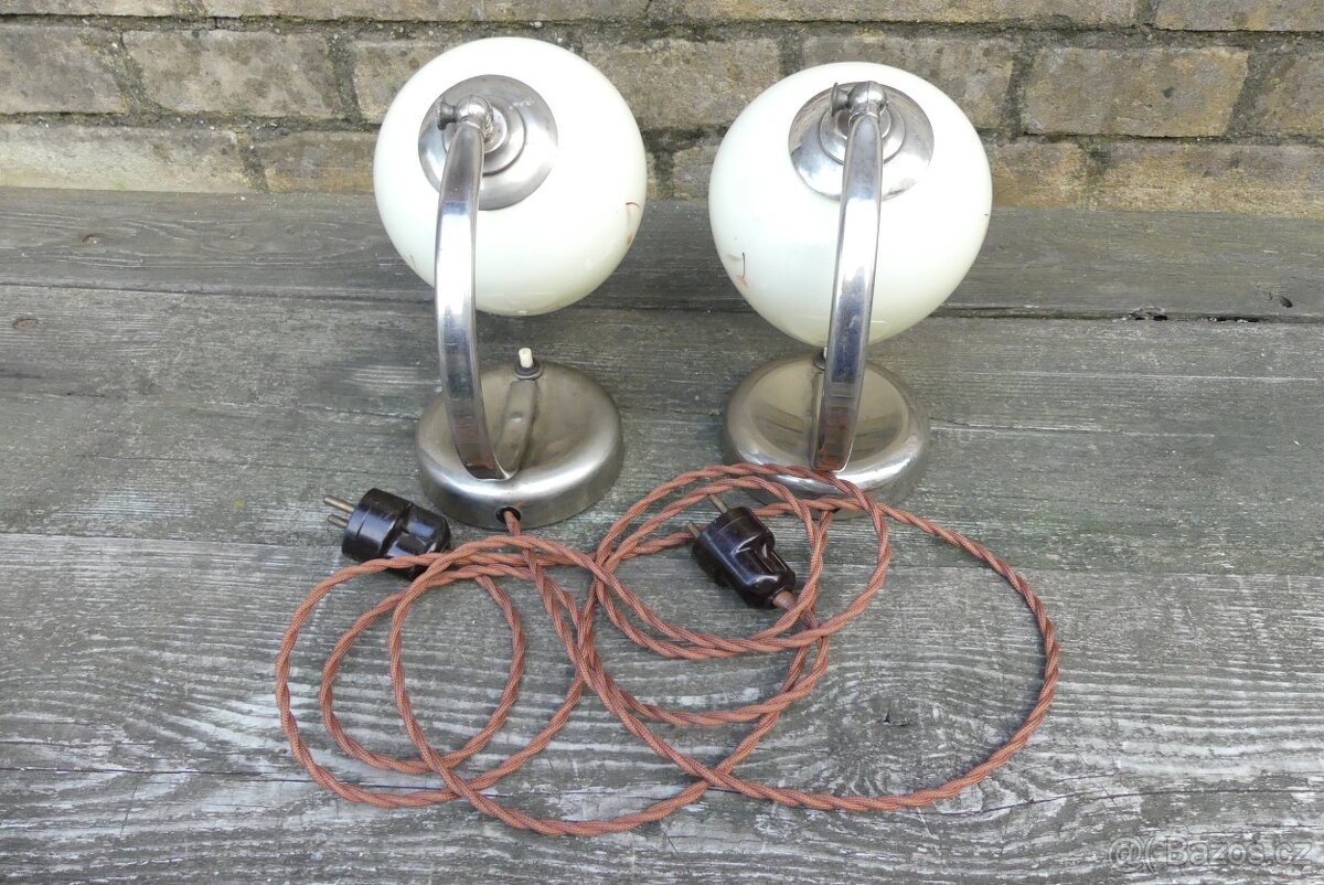 Starožitné párové Art Deco lampičky, lampy, lampičky - 4