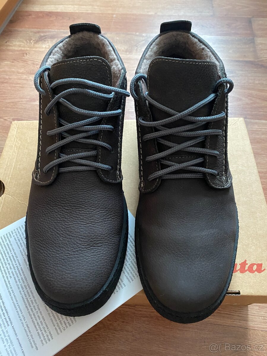 Nové pánské kožené zimní boty Baťa s kožichem - č. 44 - 4