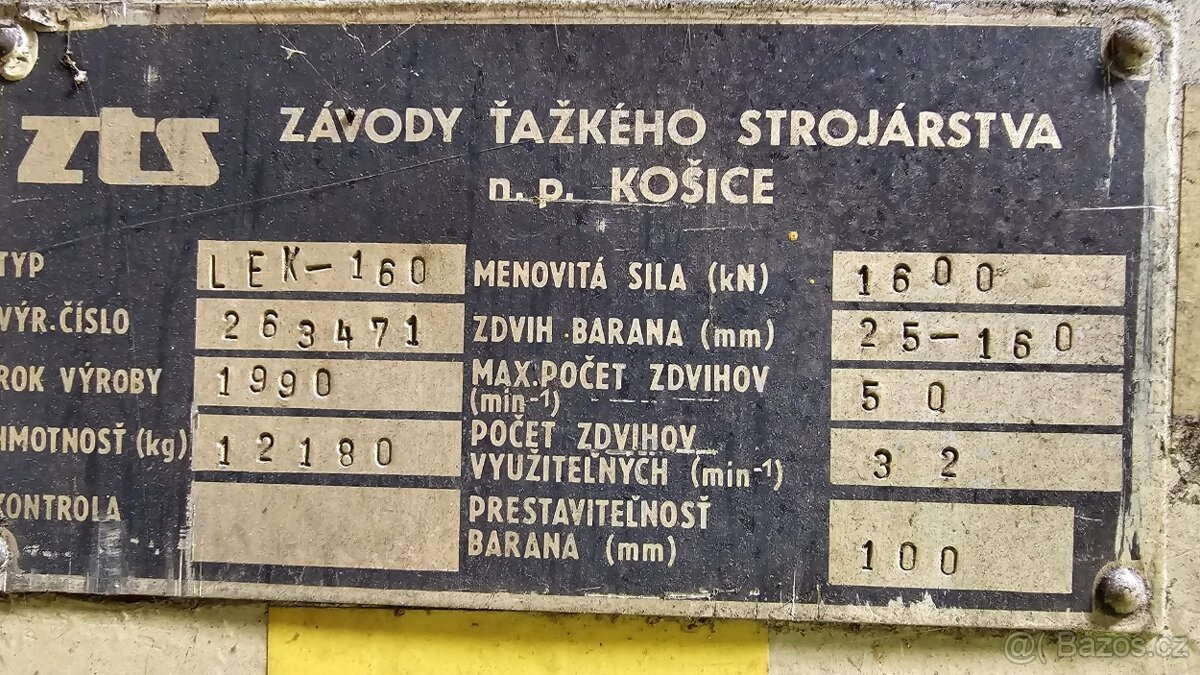 Excentrický lis LEK 160 - 4