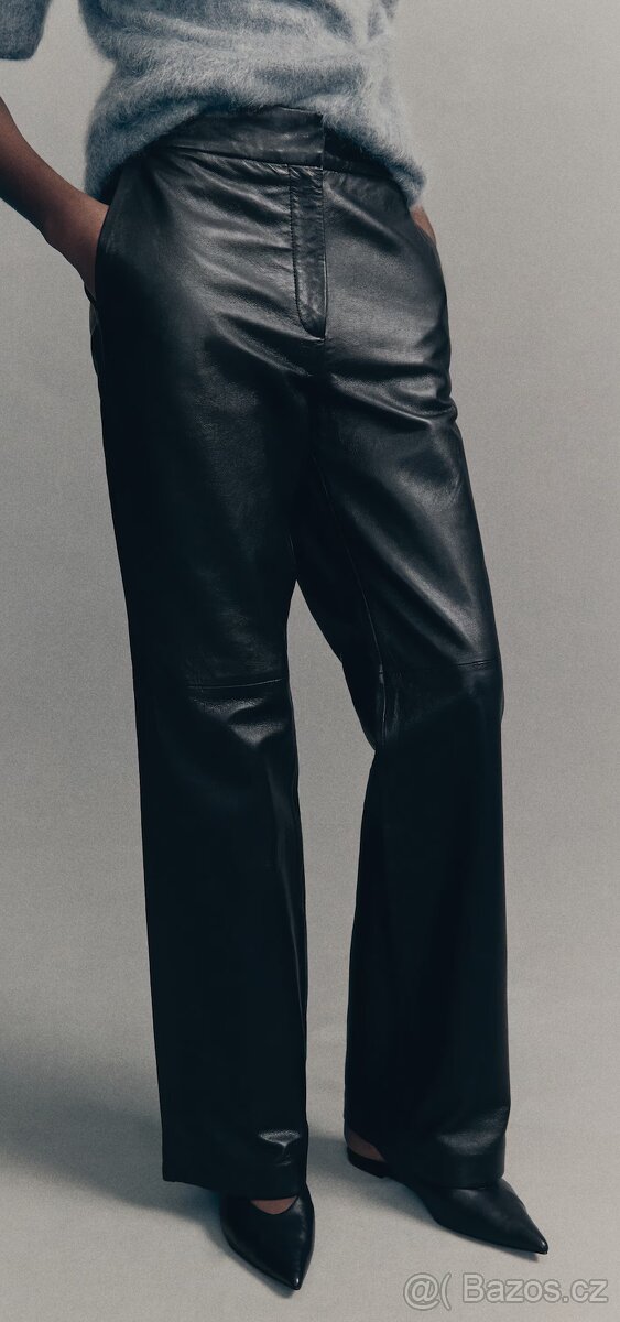 NOVÉ kožené kalhoty bootcut H&M, vel. 38 - 4