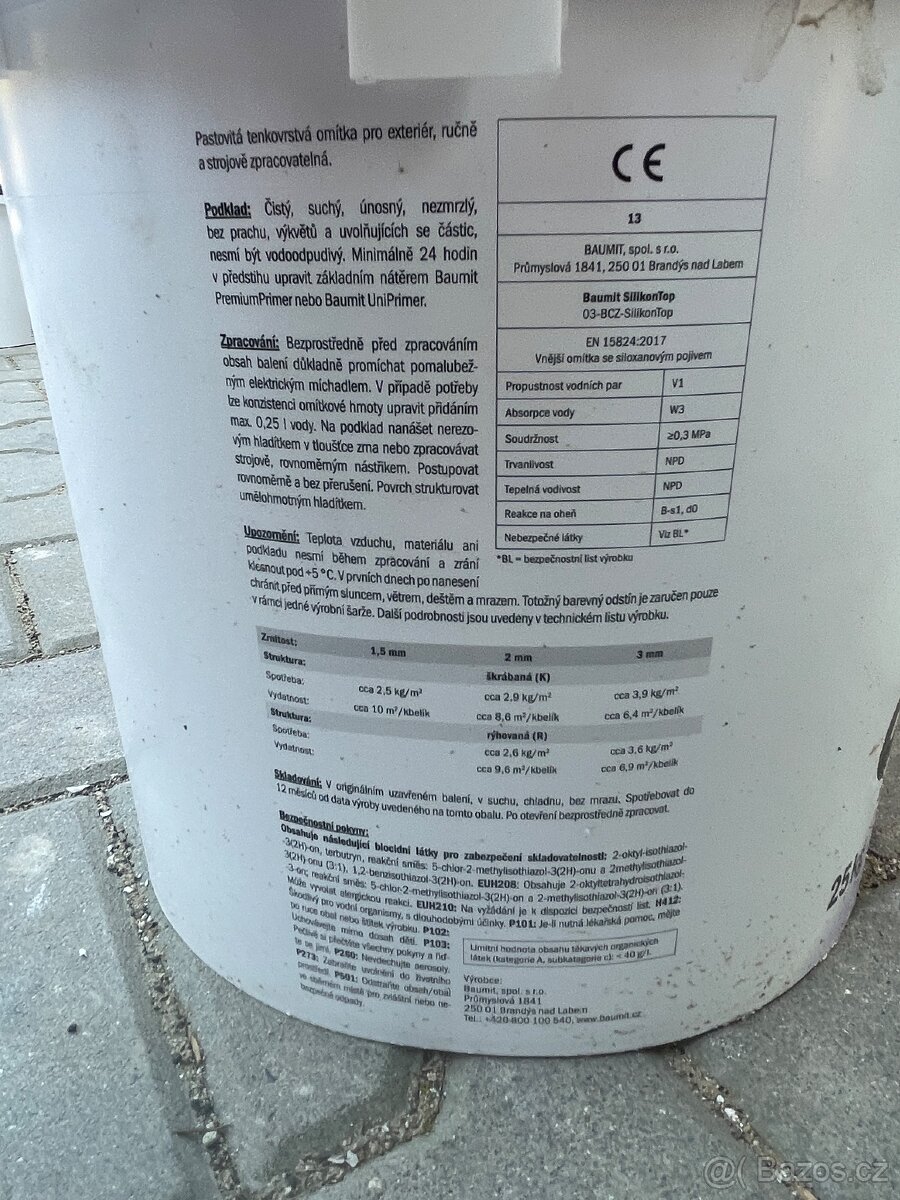 Silikonová omítka Baumit 0388, K1.5, 30m2 - 4