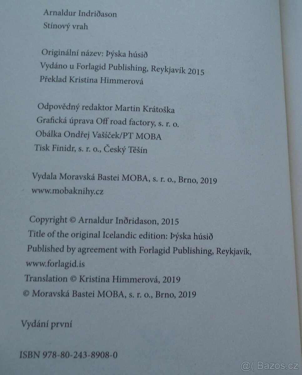 A. Indridason: STÍNOVÝ VRAH - 4